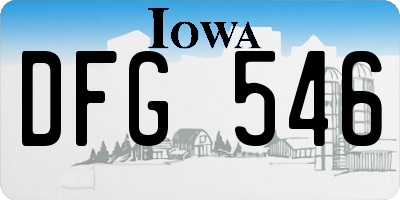 IA license plate DFG546