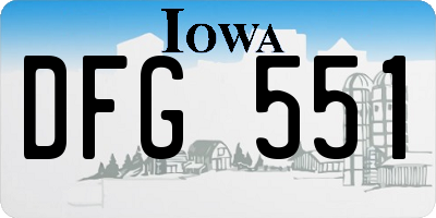 IA license plate DFG551
