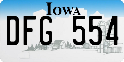 IA license plate DFG554