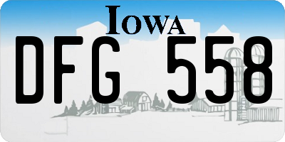 IA license plate DFG558
