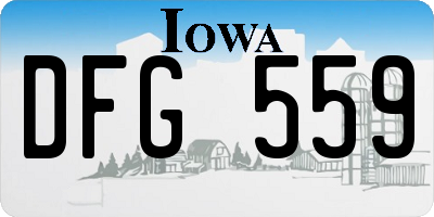IA license plate DFG559