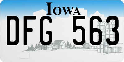 IA license plate DFG563