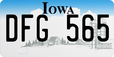 IA license plate DFG565