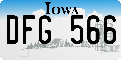 IA license plate DFG566