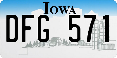 IA license plate DFG571