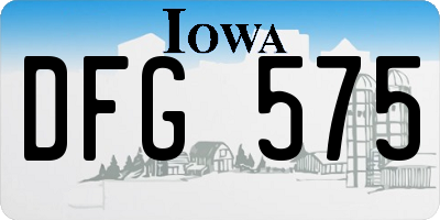 IA license plate DFG575