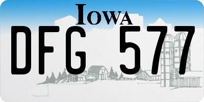 IA license plate DFG577