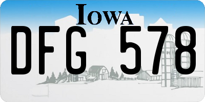 IA license plate DFG578