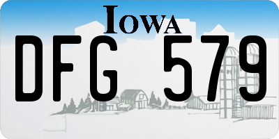 IA license plate DFG579