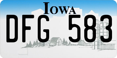 IA license plate DFG583