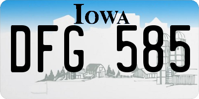 IA license plate DFG585