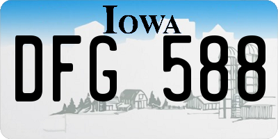 IA license plate DFG588