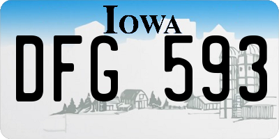 IA license plate DFG593