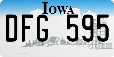 IA license plate DFG595
