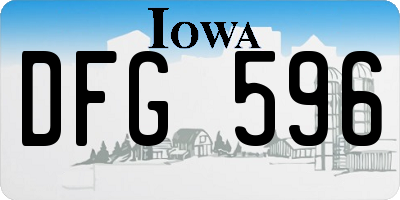 IA license plate DFG596