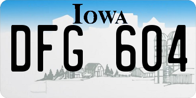 IA license plate DFG604