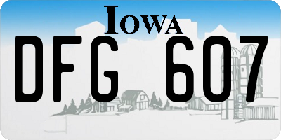 IA license plate DFG607