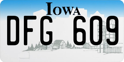 IA license plate DFG609