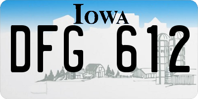 IA license plate DFG612