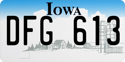 IA license plate DFG613