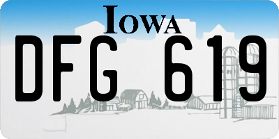 IA license plate DFG619