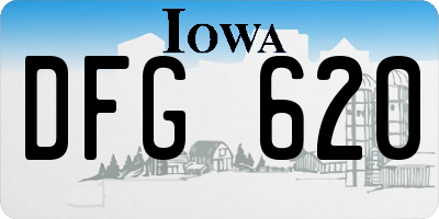 IA license plate DFG620