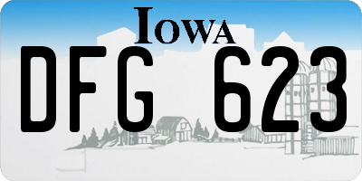 IA license plate DFG623