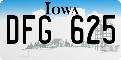 IA license plate DFG625