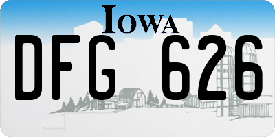 IA license plate DFG626