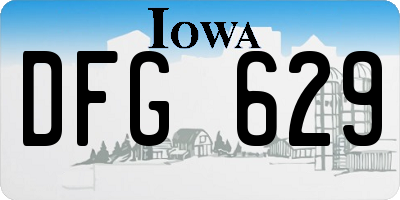 IA license plate DFG629
