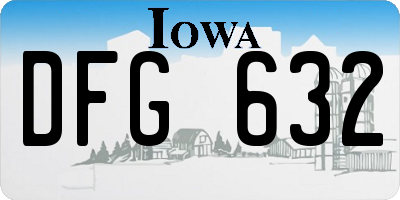 IA license plate DFG632