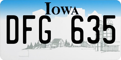 IA license plate DFG635
