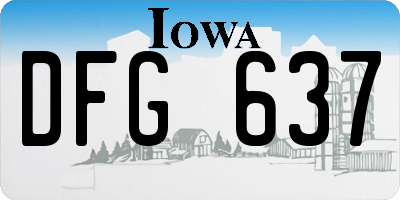 IA license plate DFG637
