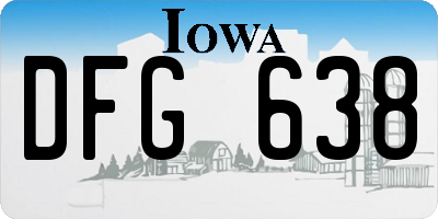 IA license plate DFG638