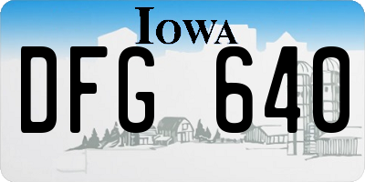 IA license plate DFG640