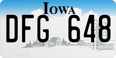 IA license plate DFG648
