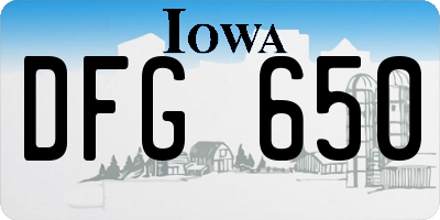 IA license plate DFG650