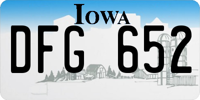 IA license plate DFG652
