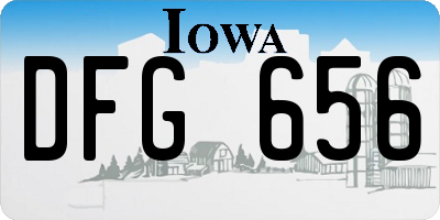 IA license plate DFG656