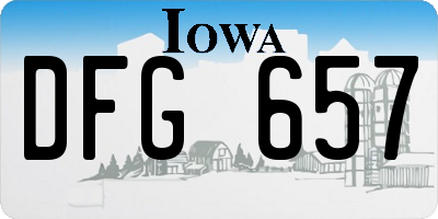 IA license plate DFG657