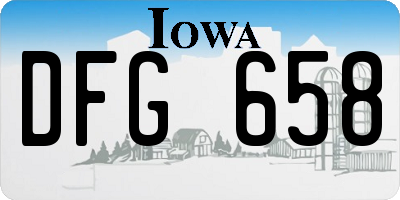 IA license plate DFG658