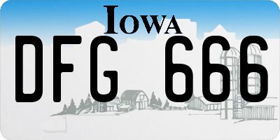 IA license plate DFG666
