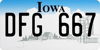 IA license plate DFG667