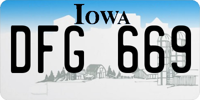 IA license plate DFG669