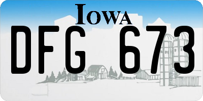 IA license plate DFG673