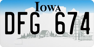 IA license plate DFG674