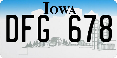 IA license plate DFG678