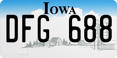 IA license plate DFG688