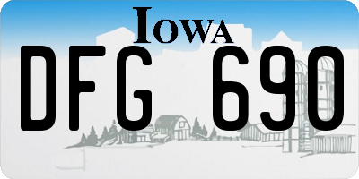 IA license plate DFG690