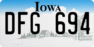 IA license plate DFG694
